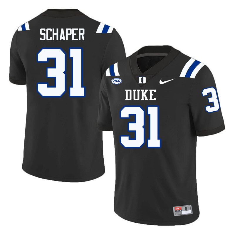 Duke Blue Devils #31 Elliott Schaper College Football Jersey Stitched-Black
